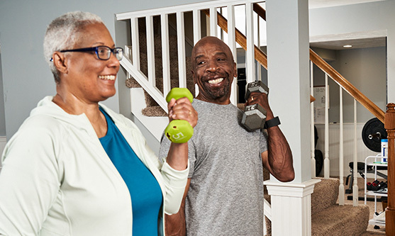 Couple exercising